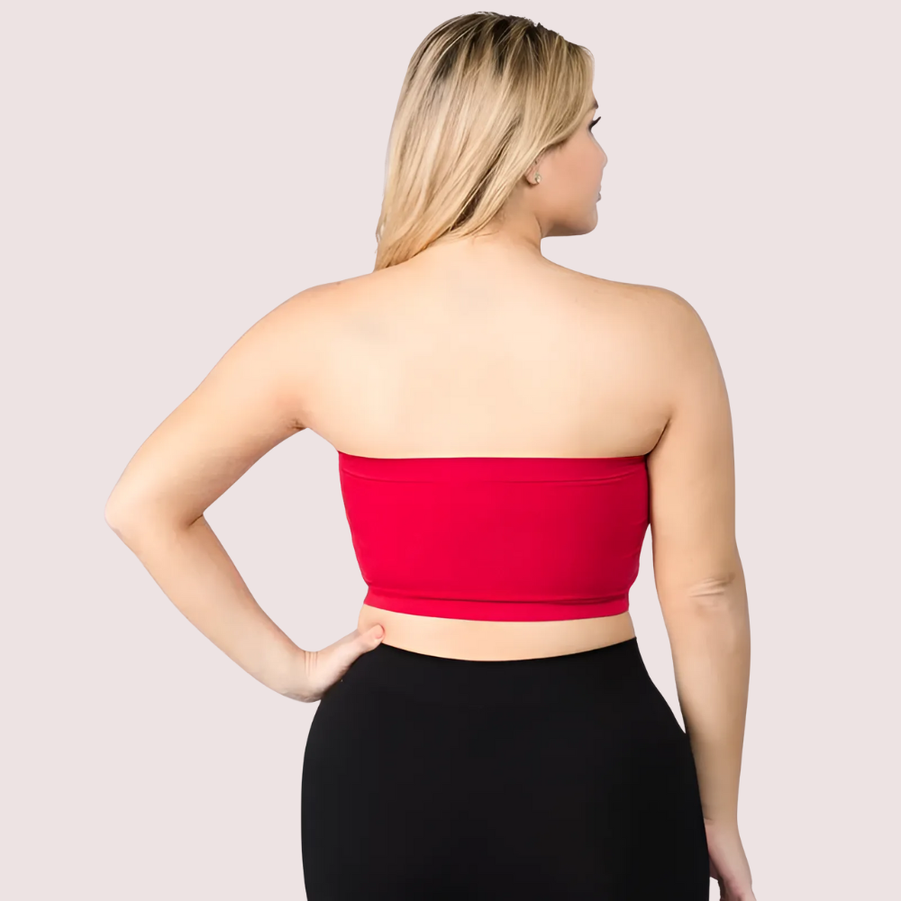 Havde Red Tube Bandeau Bra — Hot Red Strapless Style