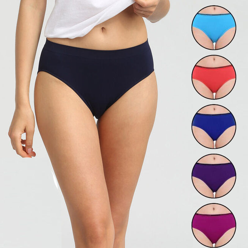 6 Pack Comfort waistband Hipster Panties Pack