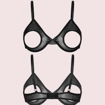 Daring & Sexy Sheer Open Cup Bralette