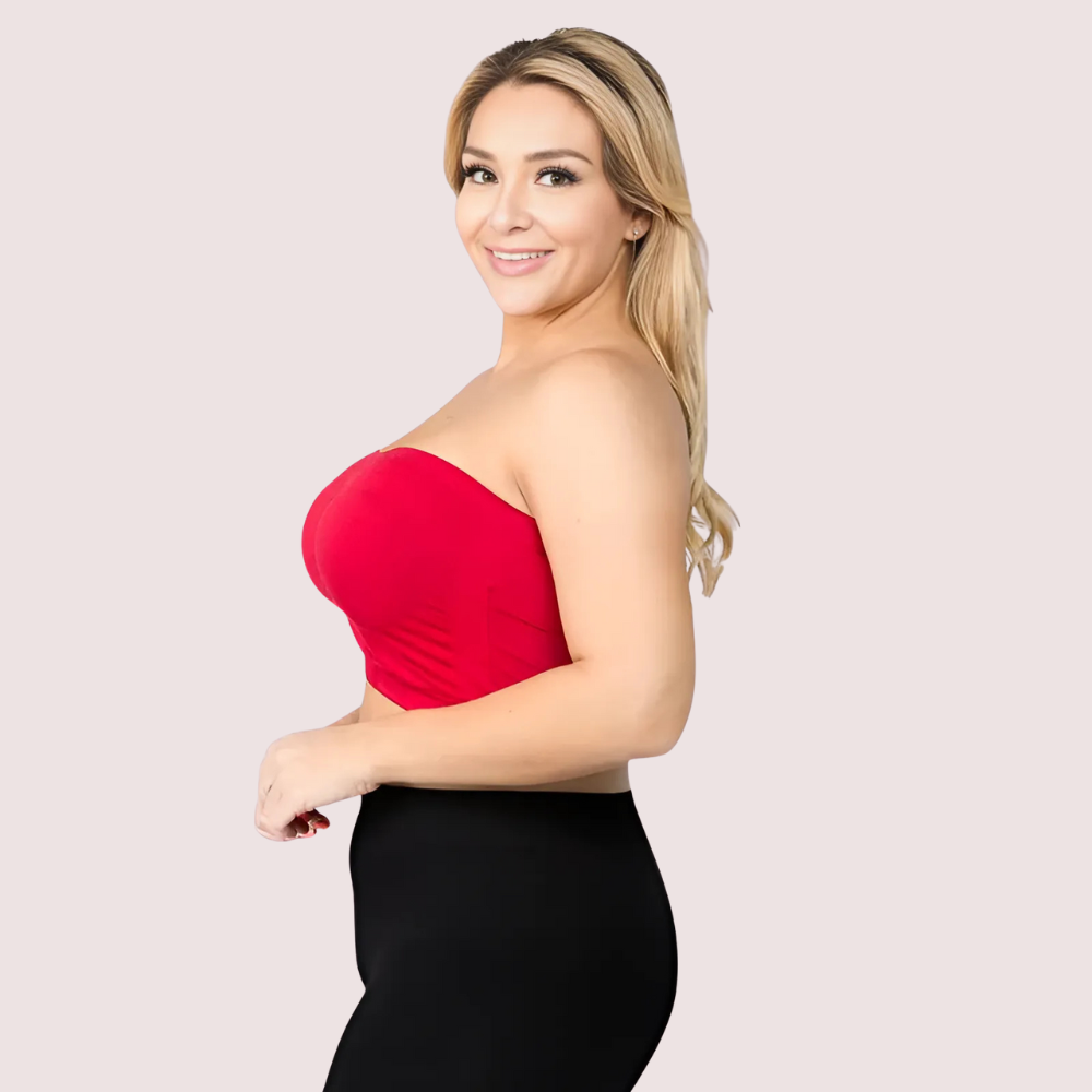 Havde Red Tube Bandeau Bra — Hot Red Strapless Style