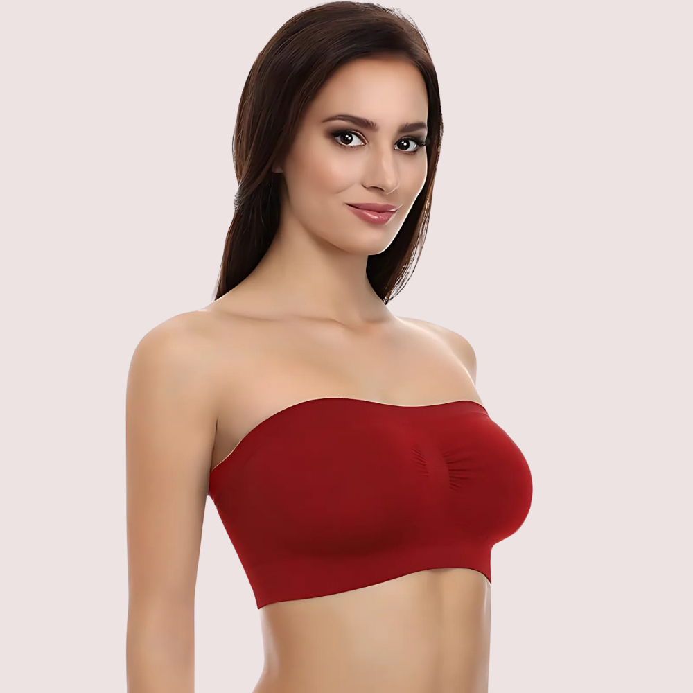 Havde Maroon Tube Bandeau Bra — Deep Colour Strapless