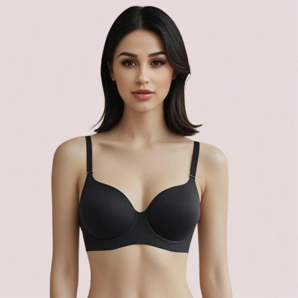 Havde Black Padded Non-Wired Push-Up Bra — Midnight Lift, No Wire