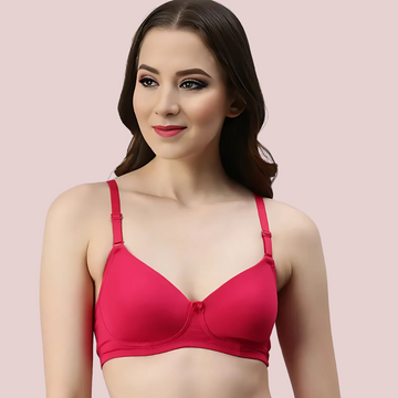 Havde Red Seamless Padded Plunge Bra — Bold Colour, Seamless Fit